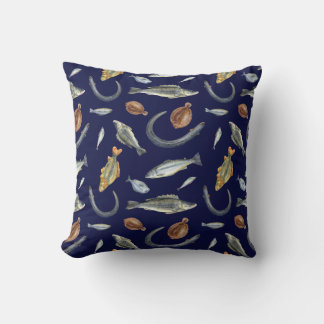 Coussin Poisson Amoureux Deux Designs Saumon anguille Perc