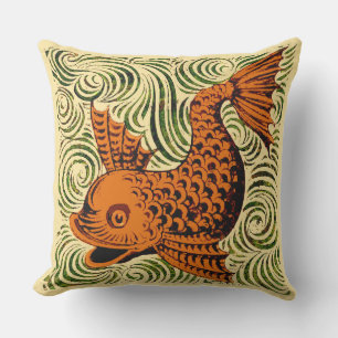 Coussin Poisson Antique Carrelage Ancien art