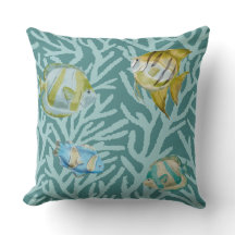 Poisson Aquarellé Sur Corail Reef