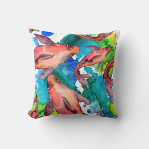 Coussin Poisson aquatique. Mer rouge et poissons exotiques