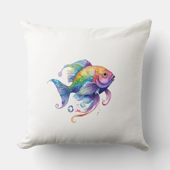 Coussin Poisson Arc-en-Ciel 1 Grand (Recto)