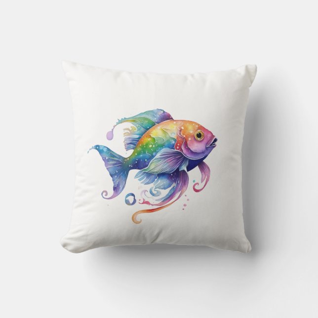 Coussin Poisson Arc-en-Ciel 1 Petit (Recto)