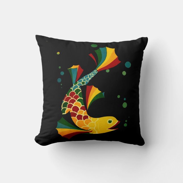 Coussin poisson coloré ‘n bulles (Recto)