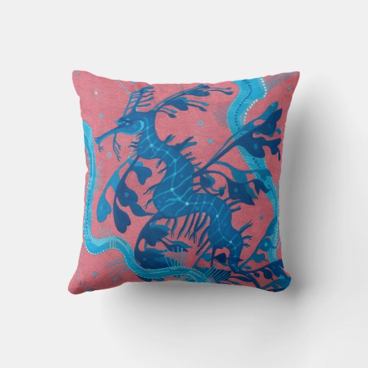 Coussin Poisson de mer de dragon de mer feuillu Peinture s (Verso)