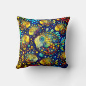 Coussin "Poisson de Puffer psychédélique - Art sous-marin  (Verso)