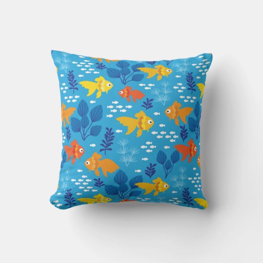 Coussin Poisson d'or dans l'aquarium (Recto)
