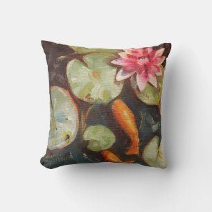 Coussin Poisson D'Or Koi Pond Water Lys