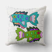 Coussin Poisson en papier crêpe sur Pois (Recto)