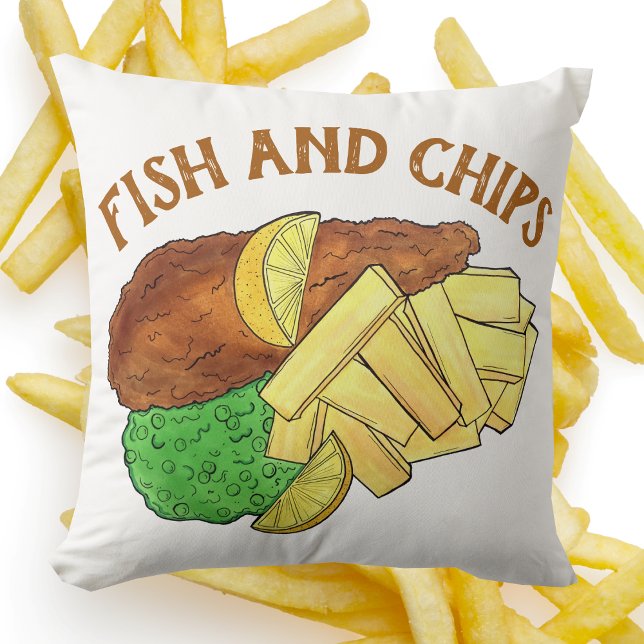 Coussin Poisson et chips Pois British Pub Restaurant Resta (Fish and Chips Pillow)