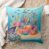 Coussin Poisson et coffre au trésor Lancer l'oreiller (Couverture)