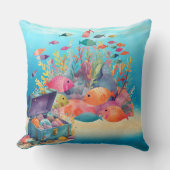 Coussin Poisson et coffre au trésor Lancer l'oreiller (Recto)