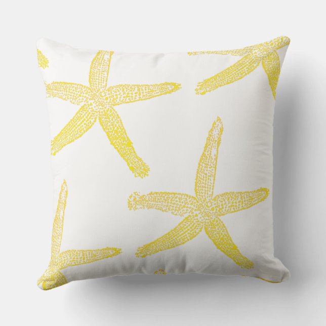 Coussin Poisson jaune Motif blanc Décor Cadeau (Verso)