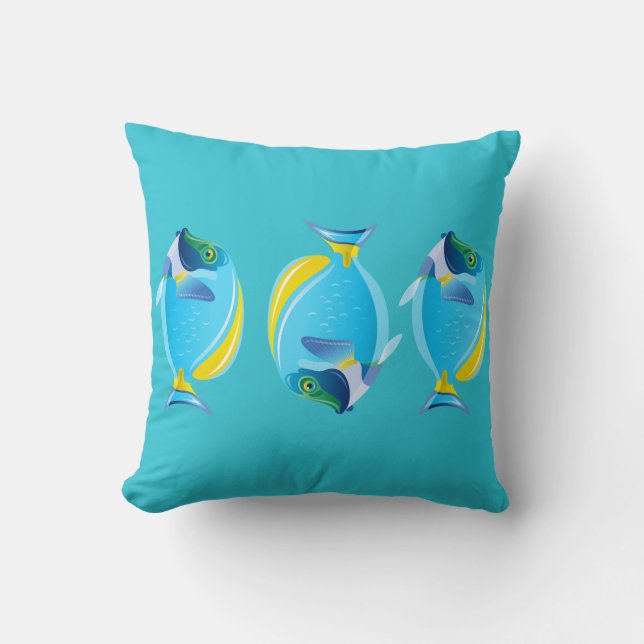 Coussin Poisson Lancer Oreiller-Tropical (Recto)