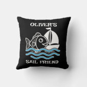Coussin Poisson Mignon et Voile d'Ami Bateau (Verso)