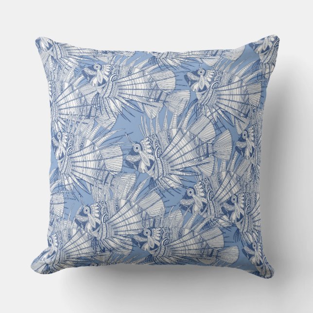 Coussin poisson mirage bleu (Recto)