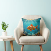Coussin Poisson origami et océan hippique (Chaise)