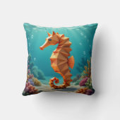 Coussin Poisson origami et océan hippique (Verso)