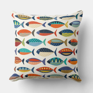 Coussin poisson rétro