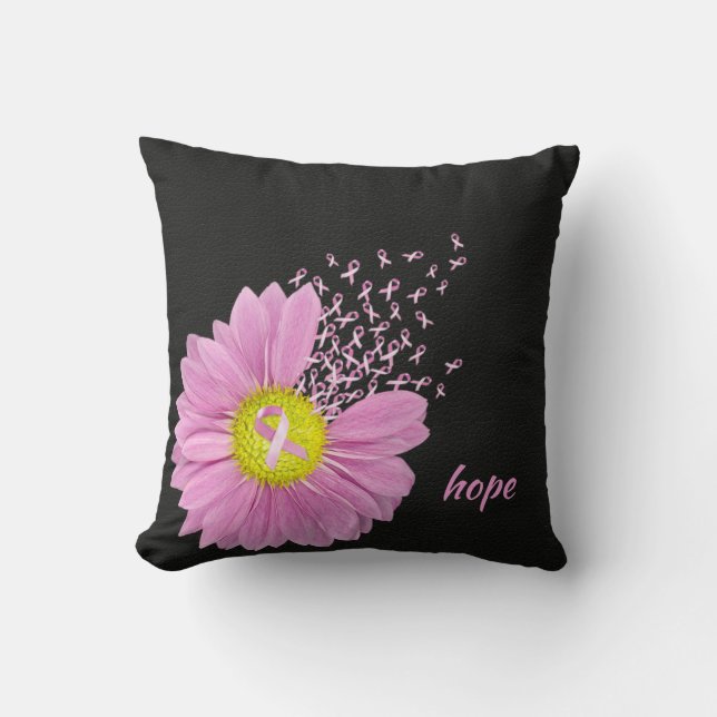 Coussin Poisson rose avec rubans roses (Recto)