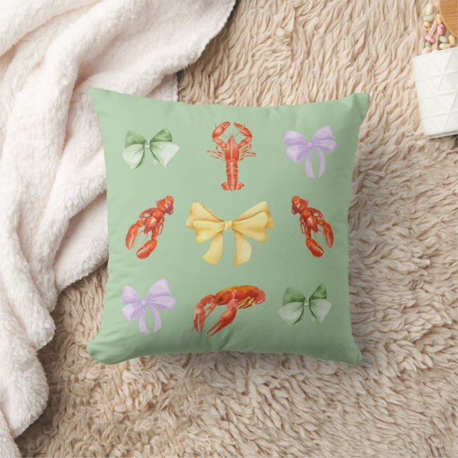 Coussin Poisson rose ébullition Fruits de mer pastel Party (Couverture)
