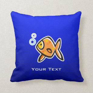 Coussin Poisson rouge bleu