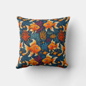 Coussin Poisson rouge de dessin animé (Verso)
