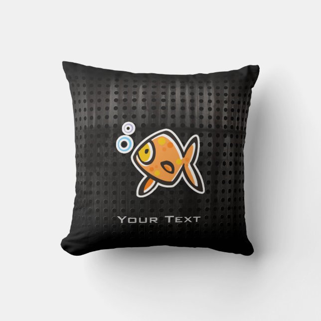 Coussin Poisson rouge grunge (Recto)