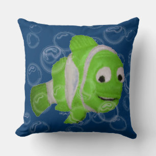 Coussin Poisson sous-marin Liège vert