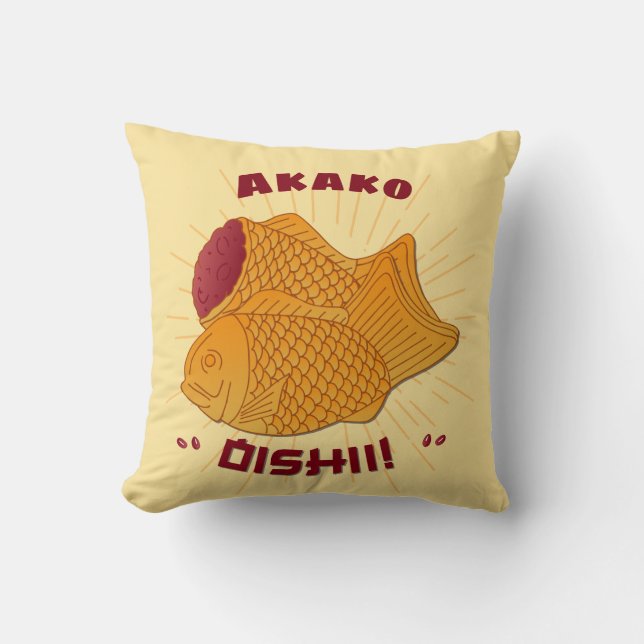 Coussin Poisson Taiyaki Oishii Illustration de la nourritu (Recto)