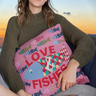 Coussin Poisson thème nautique Cute Comfy amour