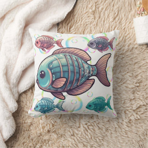 Coussin Poisson X-Ray Rainbow Bubbles Imprimer