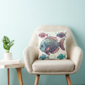 Coussin Poisson X-Ray Rainbow Bubbles Imprimer (Chaise)