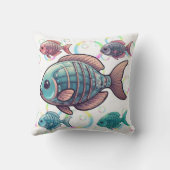 Coussin Poisson X-Ray Rainbow Bubbles Imprimer (Verso)