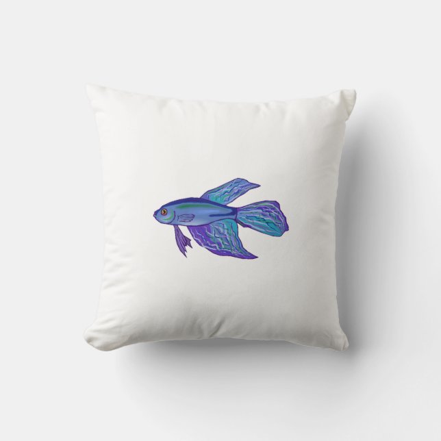 Coussin Poissons bleus de Betta (Recto)