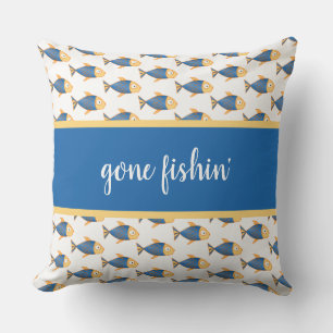 Coussin Poissons bleus, fishin', allé mignon pour la