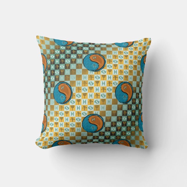 Coussin Poissons & Cheval de Bois (Recto)