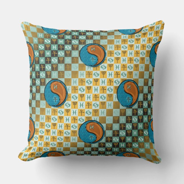Coussin Poissons & Cheval de Bois (Recto)