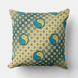 Coussin Poissons & Cheval de Métal