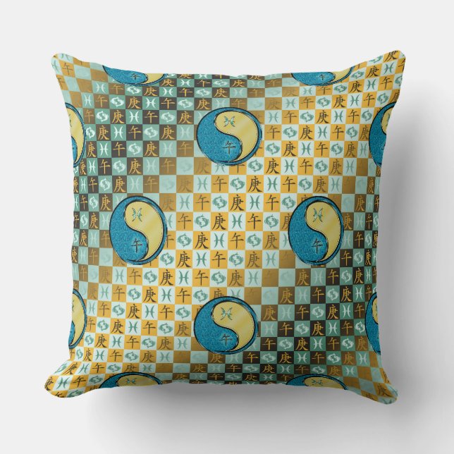 Coussin Poissons & Cheval de Métal (Recto)