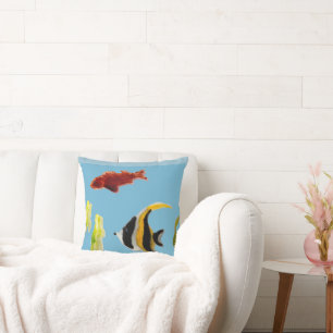 Coussin Poissons d'art aquatique