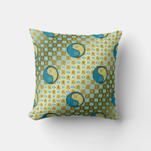Coussin Poissons & Dragon de Métal