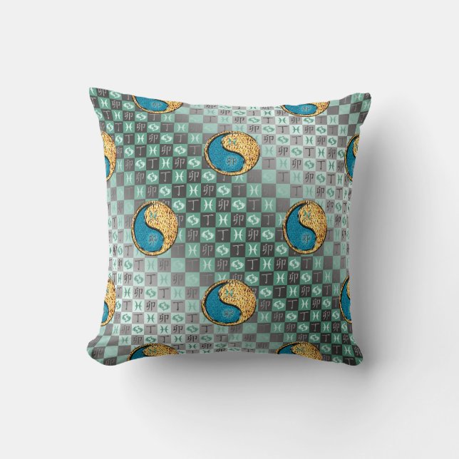 Coussin Poissons & Lapin de Feu (Recto)