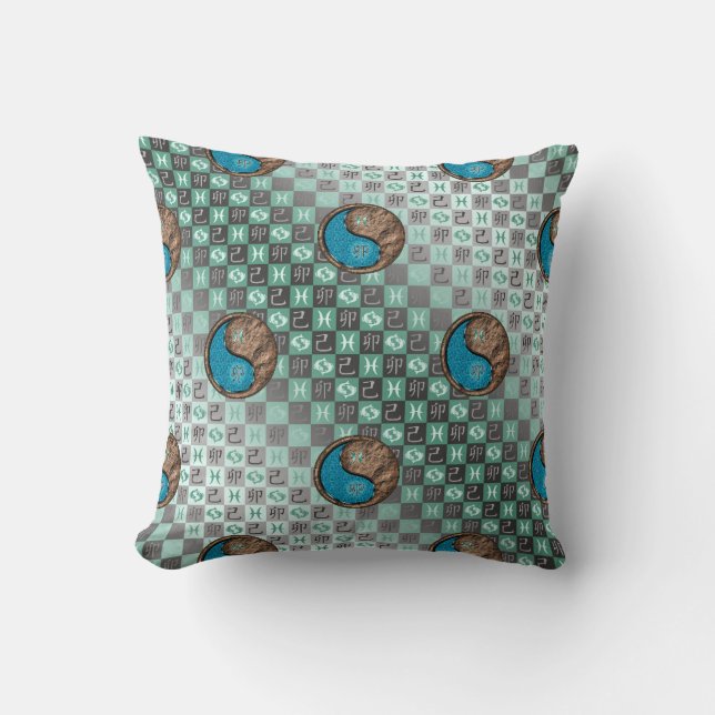 Coussin Poissons & Lapin de Terre (Recto)