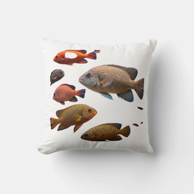 Coussin poissons multicolores (Recto)