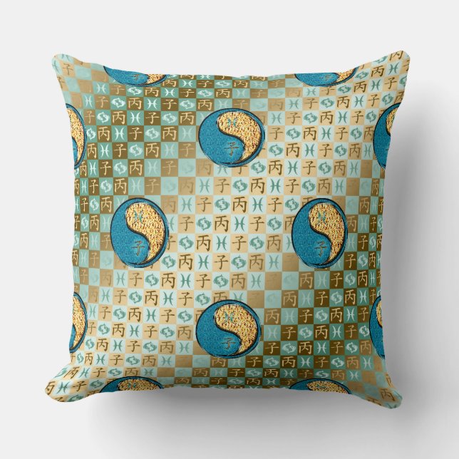 Coussin Poissons & Rat de feu (Recto)