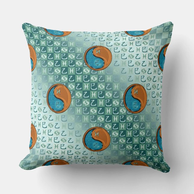 Coussin Poissons & Serpent de Bois (Recto)