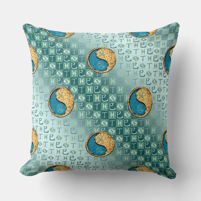 Coussin Poissons & Serpent de feu (Recto)