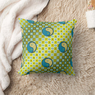 Coussin Poissons & Singe de Métal