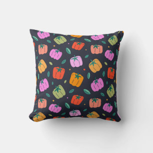 Coussin Poivrons Bell Légumes tirés à la main