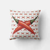 Coussin Poivrons chauds rouges, fleurs violettes (Verso)